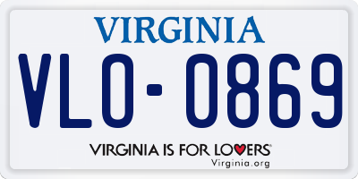 VA license plate VLO0869