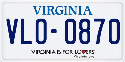 VA license plate VLO0870