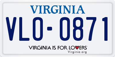 VA license plate VLO0871