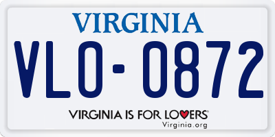 VA license plate VLO0872