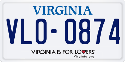 VA license plate VLO0874