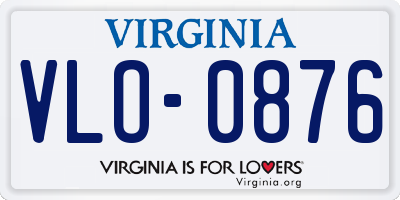 VA license plate VLO0876