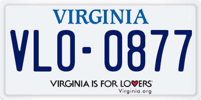 VA license plate VLO0877