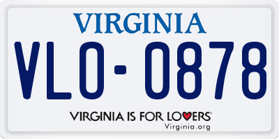 VA license plate VLO0878