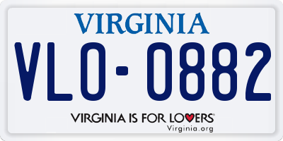 VA license plate VLO0882