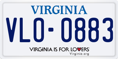 VA license plate VLO0883