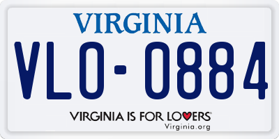 VA license plate VLO0884