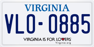 VA license plate VLO0885