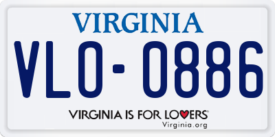 VA license plate VLO0886