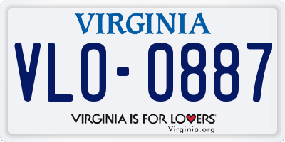 VA license plate VLO0887