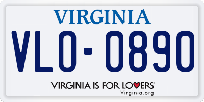 VA license plate VLO0890