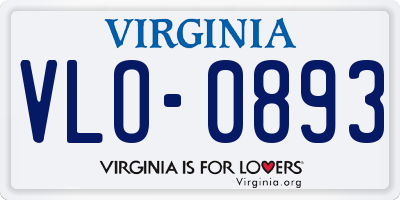 VA license plate VLO0893