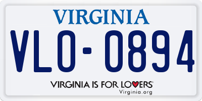 VA license plate VLO0894