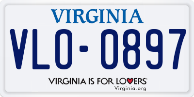 VA license plate VLO0897