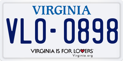 VA license plate VLO0898