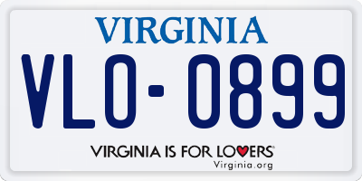 VA license plate VLO0899