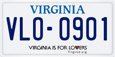 VA license plate VLO0901