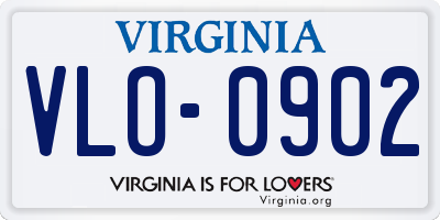 VA license plate VLO0902