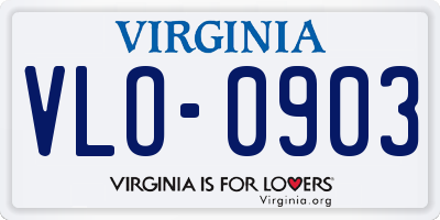 VA license plate VLO0903