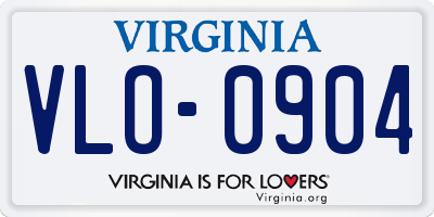 VA license plate VLO0904