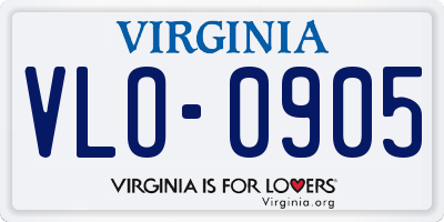 VA license plate VLO0905