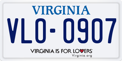 VA license plate VLO0907