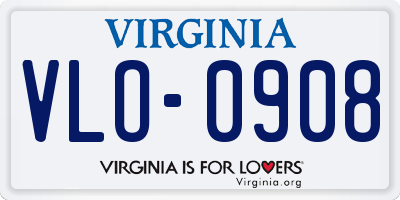 VA license plate VLO0908