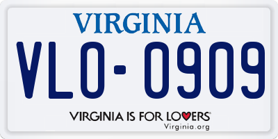 VA license plate VLO0909