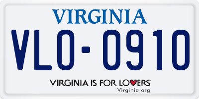 VA license plate VLO0910