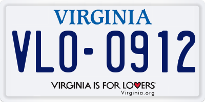 VA license plate VLO0912