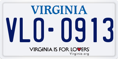 VA license plate VLO0913