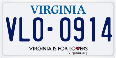 VA license plate VLO0914