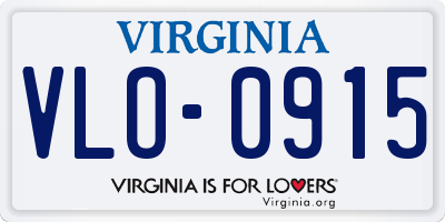 VA license plate VLO0915