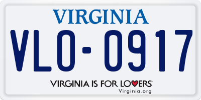 VA license plate VLO0917