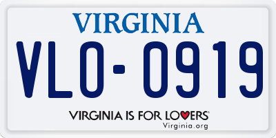 VA license plate VLO0919