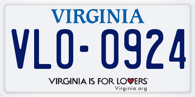 VA license plate VLO0924