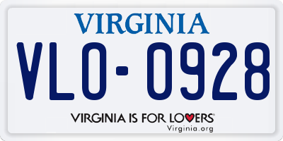 VA license plate VLO0928