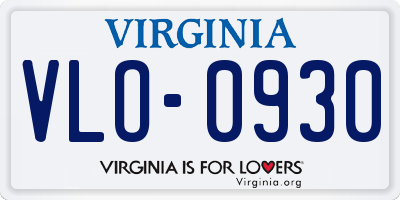 VA license plate VLO0930