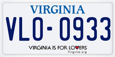 VA license plate VLO0933