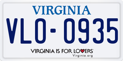 VA license plate VLO0935