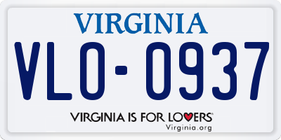 VA license plate VLO0937