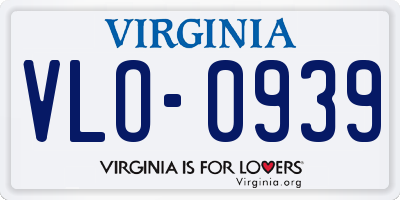 VA license plate VLO0939