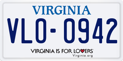 VA license plate VLO0942