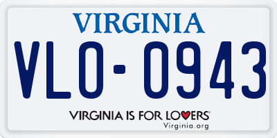 VA license plate VLO0943