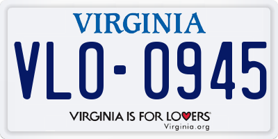 VA license plate VLO0945