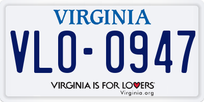 VA license plate VLO0947