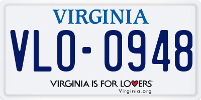 VA license plate VLO0948