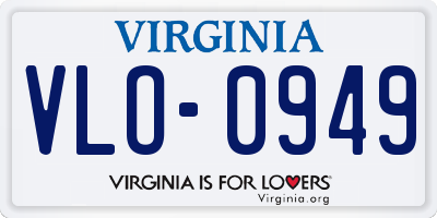 VA license plate VLO0949