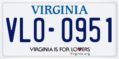 VA license plate VLO0951