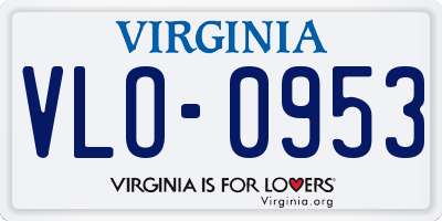 VA license plate VLO0953